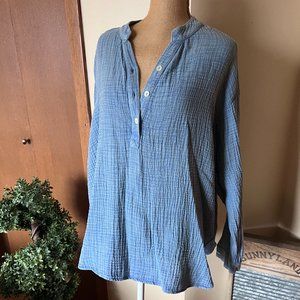 Elan Blue Cotton Coverup Tunic